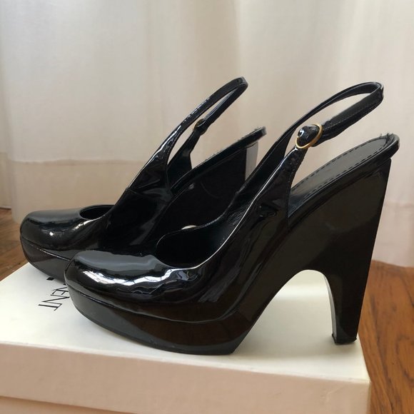 YSL Black Platform Patent High Heel Shoe | Size 38 - Picture 3 of 16